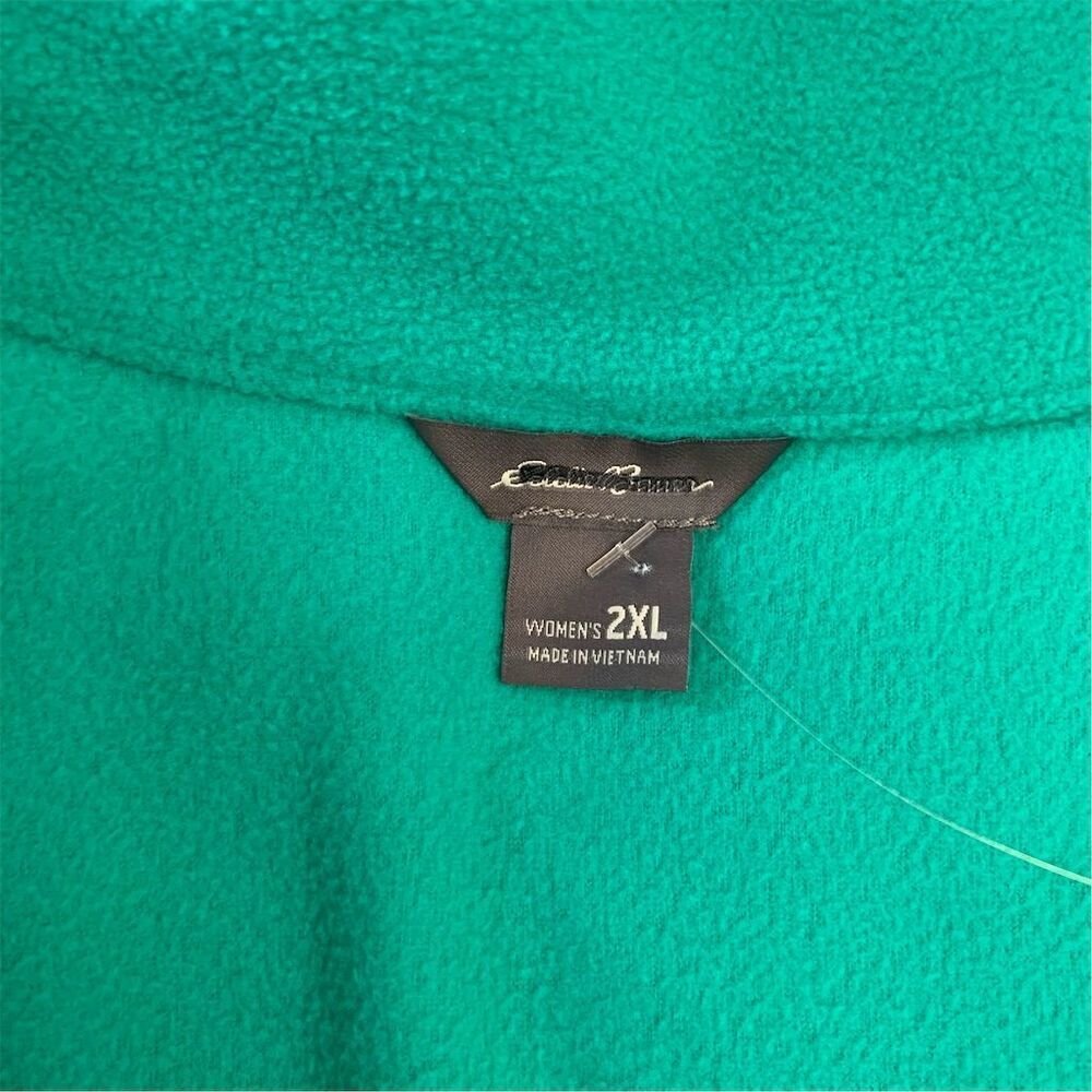 Eddie Bauer Women's 2XL Green 1/4 Zip Fleece Pullover - Picture 6 of 6